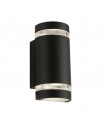 Garden light Sheffield Glass, black aluminum molding, transparent 2 bulbs 24cm