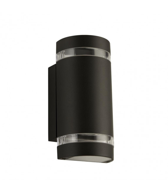 Lampada da giardino Sheffield Glass, modanatura in alluminio nero, trasparente 2 lampadine 24cm