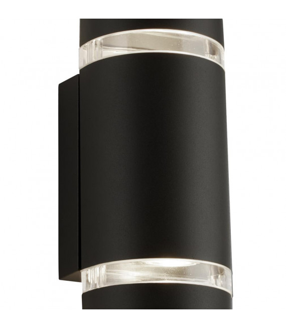 Garden light Sheffield Glass, black aluminum molding, transparent 2 bulbs 24cm