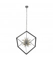 Suspension Stellar Verre,acier doux Chrome,noir,Transparent 6 ampoules 74cm