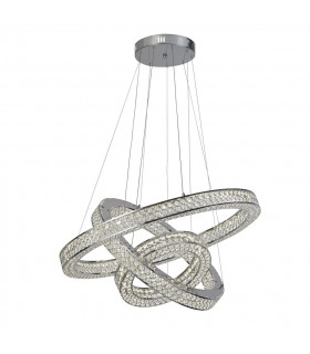 Bands Luz de techo LED integrada Vidrio, acero inoxidable, acero dulce cromado, transparente