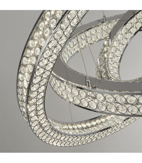 Bands Luz de techo LED integrada Vidrio, acero inoxidable, acero dulce cromado, transparente