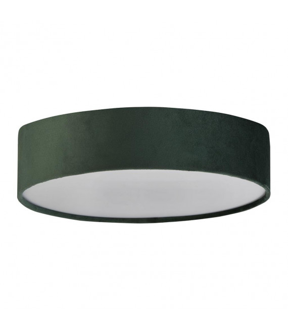 Ceiling lamp Drum 2 bulbs Plastic, velvet, mild steel white, green, gel