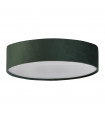 Ceiling lamp Drum 2 bulbs Plastic, velvet, mild steel white, green, gel