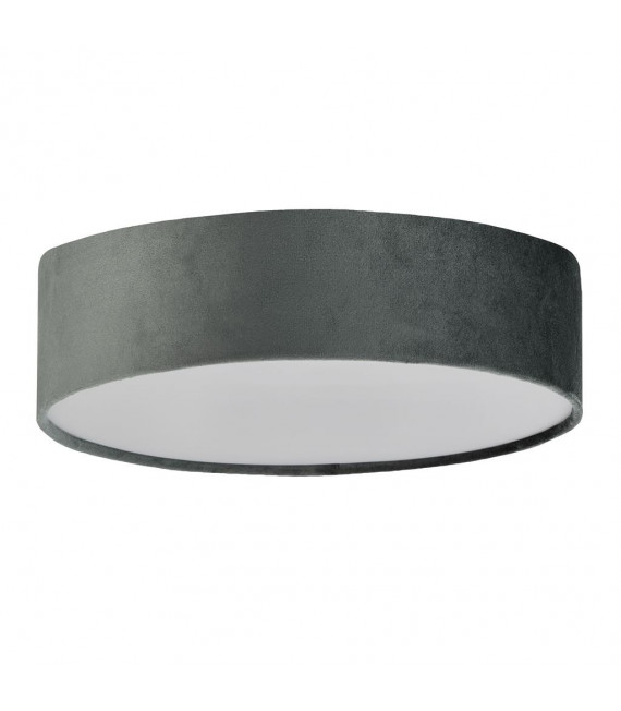 Plafoniera Drum 2 lampadine Plastica, velluto, acciaio dolce bianco, grigio, gel
