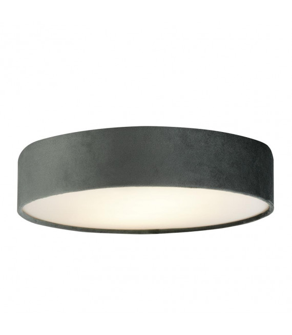 Plafoniera Drum 3 lampadine Plastica, velluto, acciaio dolce bianco, grigio, gel