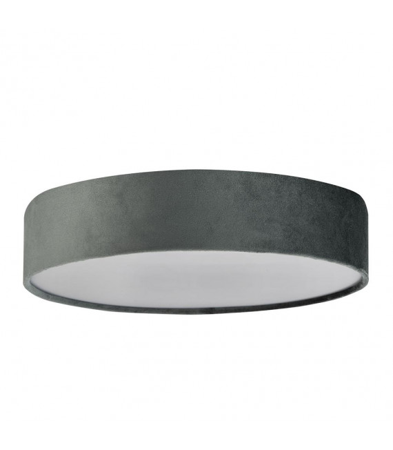 Ceiling light Drum 3 bulbs Plastic, velvet, mild steel white, gray, gel