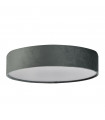 Ceiling light Drum 3 bulbs Plastic, velvet, mild steel white, gray, gel