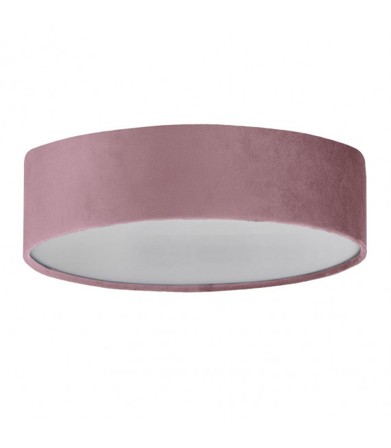Plafonnier Drum 3 ampoules Plastique,velours,acier doux blanc,rose,gel