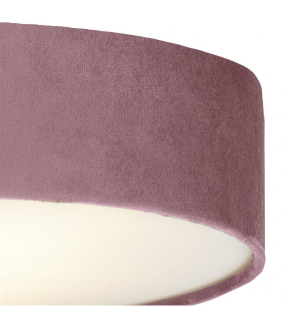 Plafoniera Drum 3 lampadine Plastica, velluto, acciaio dolce bianco, rosa, gel