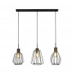 Suspension Melbourne 3 ampoules Acier doux Laiton antique,Noir sablé