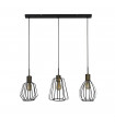 Suspension Melbourne 3 ampoules Acier doux Laiton antique,Noir sablé
