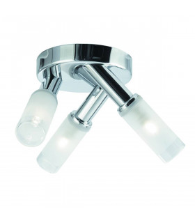 Plafoniera Spot Bubbles Vetro smerigliato Cromo 3 lampadine 14cm