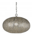 Fretwork pendant light Mild steel Chrome, shiny nickel 1 bulb 28cm