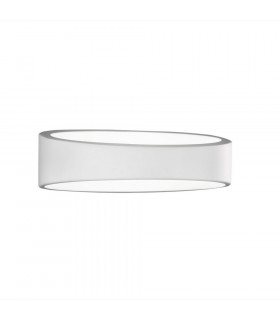 Weiße Diskus-Gipswandlampe 1 Birne 11cm