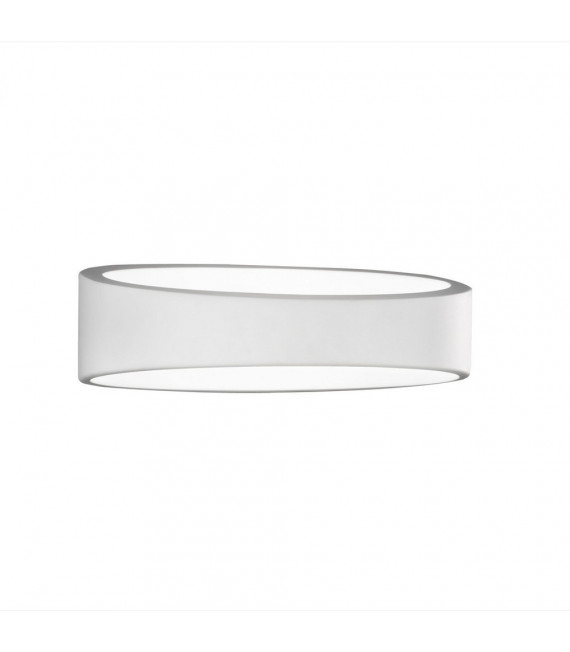 Applique en plâtre Discus blanc 1 ampoule 11cm