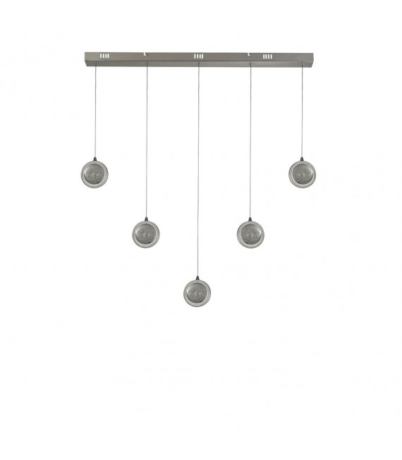 Suspension Quartz 5 ampoules Verre,acier inoxydable,acier doux Chrome,Transparent