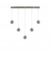 Suspension Quartz 5 ampoules Verre,acier inoxydable,acier doux Chrome,Transparent