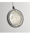 Quartz 5 bulb pendant Glass, stainless steel, mild steel Chrome, Clear