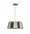 Tiara Crystal Pendant Light, Mild Chrome Steel, Smoked 5 bulbs 22cm