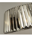 Suspension Tiara Cristal,acier doux Chrome,Fumé 5 ampoules 22cm