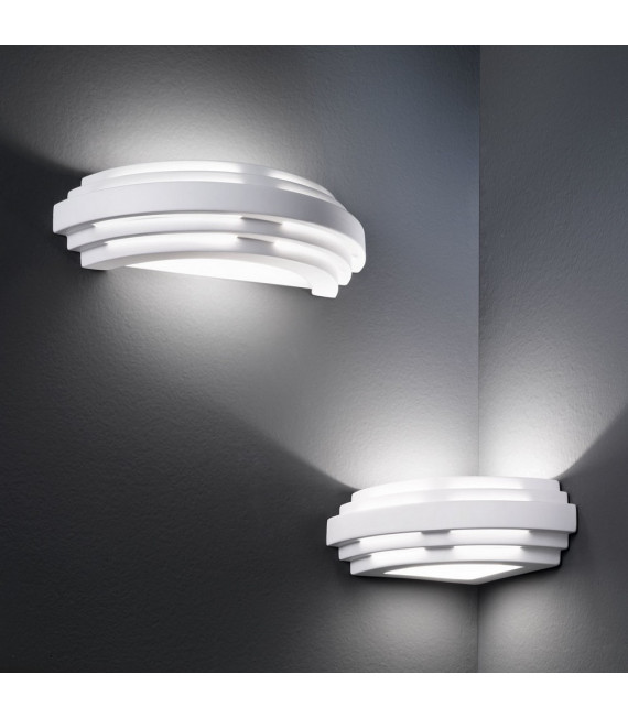 Stiegel white plaster wall lamp 1 bulb 8cm