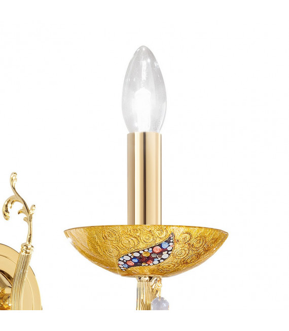 Wandleuchte Victoria 24 Karat Gold 1 Glühbirne 20cm