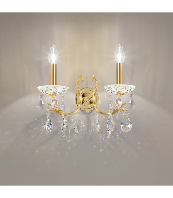 Wall light Victoria 24 carats gold 2 bulbs 20cm