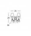 Applique murale Victoria 24 carats d'or 2 ampoules 20cm