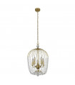 Suspension Shower Verre,acier doux Doré peint,Transparent 5 ampoules 56cm