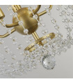 Suspension Shower Verre,acier doux Doré peint,Transparent 5 ampoules 56cm