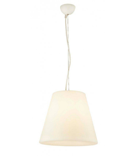 Outdoor Led pendant light White steel 1 bulb 30cm