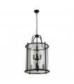 Suspension lanterne Lantern Verre,acier doux Noir,Transparent 8 ampoules 75cm