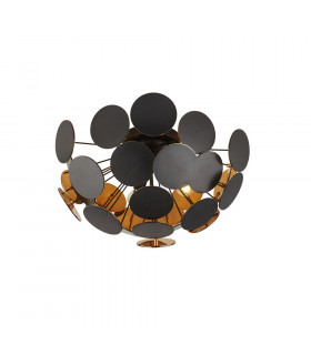 Plafonnier Discus Plastique Noir 3 ampoules 27cm