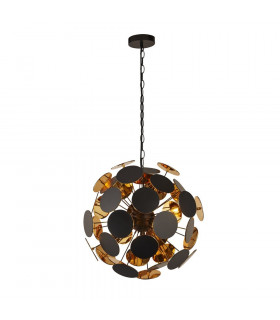 Suspension Discus Plastique Noir 4 ampoules 47cm