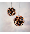 Black Plastic Discus Pendant 4 bulbs 47cm
