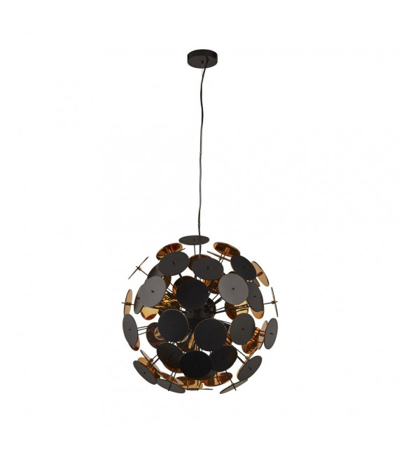 Colgante Disco Plástico Negro 6 bombillas 54cm