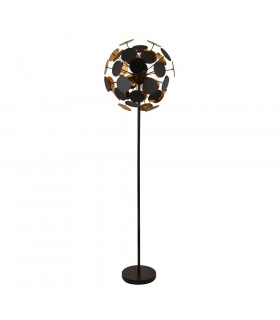 Lampadaire Discus Plastique Noir 4 ampoules 162cm