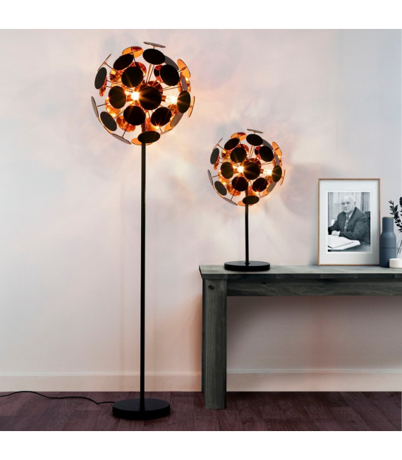 Floor lamp Discus Black Plastic 4 bulbs 162cm