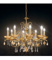Chandelier without lampshades Carmen 24 carats gold 8 bulbs 52cm