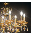 Chandelier without lampshades Carmen 24 carats gold 8 bulbs 52cm