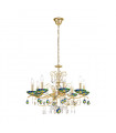 Chandelier sans abats jours Carmen 24 carats d'or 8 ampoules 52cm