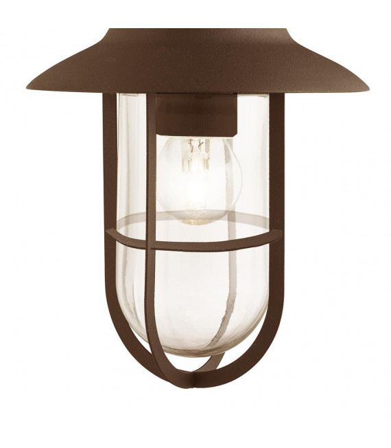 Toronto garden lantern Glass, stainless steel Clear, rust brown 1 bulb 31cm