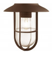 Lanterne de jardin Toronto Verre,acier inoxydable Transparent,brun rouille 1 ampoule 31cm