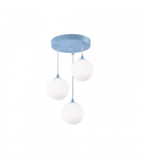 Suspension Kids Verre blanc 3 ampoules 35cm