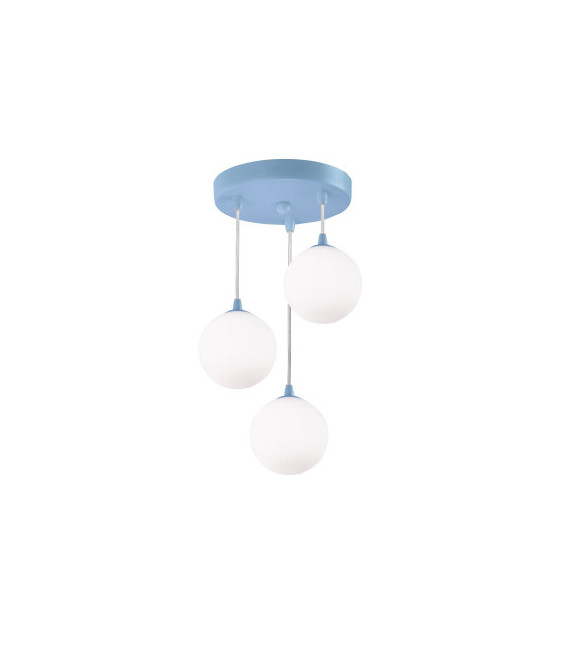 Lampada a sospensione per bambini Vetro bianco 3 lampadine 35cm