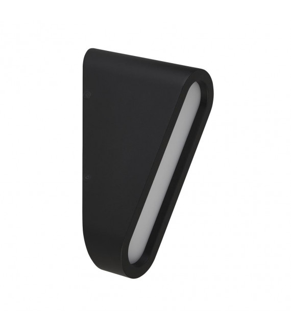Lámpara de pared moderna Dover Plástico, fundición de aluminio negro, blanco ópalo