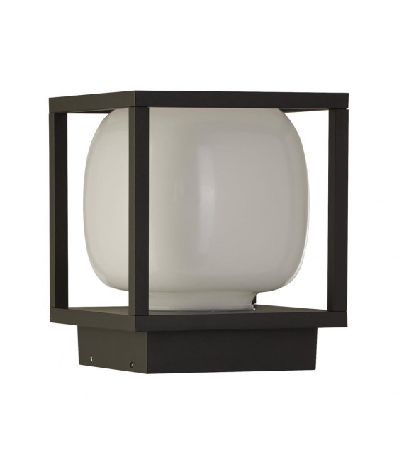 Athens garden lantern Plastic, Aluminum metal casting Black, opal white