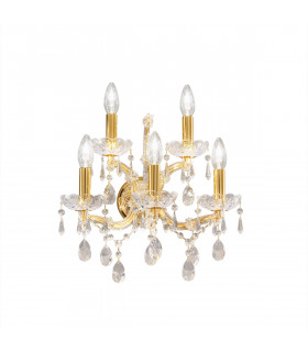 Wall light Schönbrunn 24 carat gold 5 bulbs 37cm