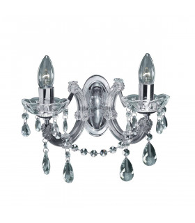 Aplique de pared Marie Therese Cromo cristal cristal 2 bombillas 20cm